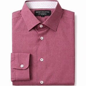 Report Collection X4 Performance Stretch Slim Fit Shirt Burgundy Small